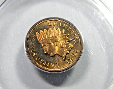 1892 INDIAN 1c PCGS PR65RD IN 35YR OLD SMALL PCGS HOLDER SUPERB RED GEM Cover