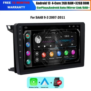 9" Touchscreen Navigation CarPlay Autoradio Für Saab 9-3 2007-2011 DAB Android13 - Bild 1 von 22