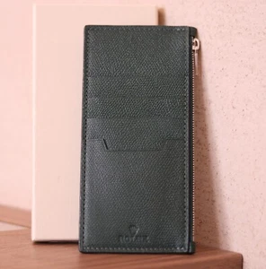 ROLEX - NEW Cards Holder GreenLeather / Porte Cartes Cuir Vert - Picture 1 of 4