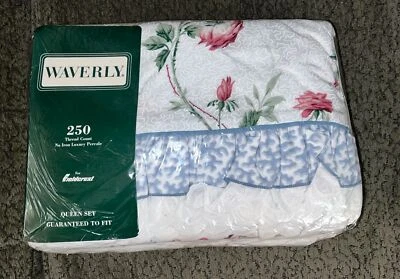 Waverly QUEEN Belle Rive III Sheet Set Floral Luxury Percale - Image 1 of 3