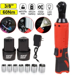 Cricchetto elettrico senza fili 3/8" chiave ad angolo retto utensile elettrico a percussione con 2 batterie - Foto 1 di 16