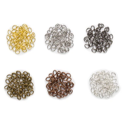 Anéis divididos de salto aberto oval 6 cores conectores para fabricação de joias achados 4-7mm - Imagem 1 de 3