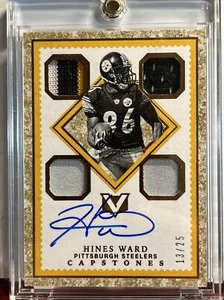 2017 Panini Vertex Football￼ Legend Capstones￼ Hines Ward￼ #13/25 Game Jerseys 4 - Picture 1 of 2