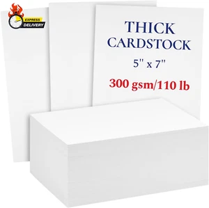 200 Sheets 5X7 110 Lb/300 GSM Cover Thick Cardstock - Blank Heavyweight Wedding  - Picture 1 of 12