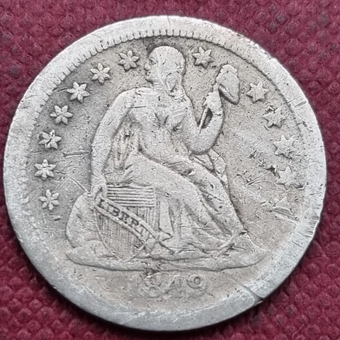 1849 O Seated Liberty Dime 10c 30° rotated dies Better Grade VF #60336 Cover