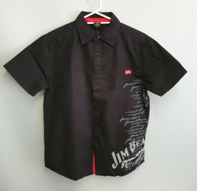 BNWT Mens Sz S Genuine Jim Beam Authentic Black Button Shirt + Bonus Stress Ball - Image 1 of 3