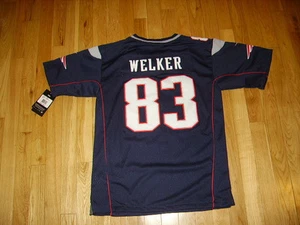 New Nike WES WELKER BLUE NEW ENGLAND PATRIOTS Team NFL Sewn Youth Jersey L - Picture 1 of 7