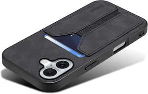 Kowauri Kartenetui Hülle für iPhone 16, PU Leder Brieftasche mit Schwarz - Bild 1 von 8