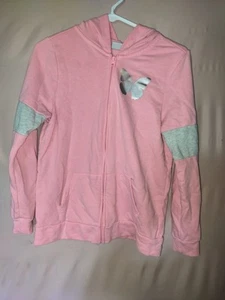 Childrens Place Girls Hoodie Size XXL 16 Zip Up Sweat Jacket Pink Cotton Blend - Picture 1 of 3