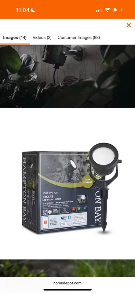 Luz de inundación Smart 650 lúmenes negra integrada LED RGB que cambia de color paisaje Foto 1 de 4