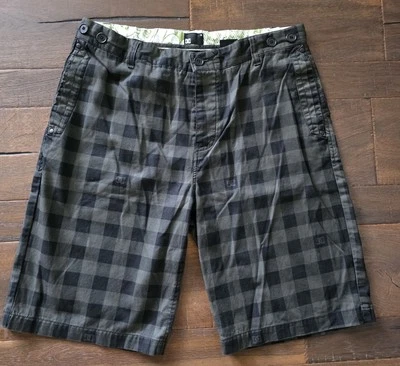 Bermudas chinas largas vintage a cuadros negras verdes grises DC SHOES para hombre talla 36 Foto 1 de 4