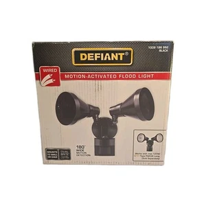 Defiant PAR 180-Degree Motion Wired Outdoor 2-Head DuskDawn Security Flood Light - Picture 1 of 6