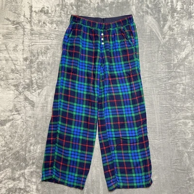 Aerie Checked Out Wide Leg Pajama Pants Women’s Size S Reg Plaid Green Blue Red - Image 1 of 4