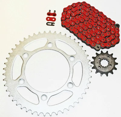 Honda XR650L 650L 1993-2013 cadena y piñón rojo sin junta tórica 14/45 110L Foto 1 de 4