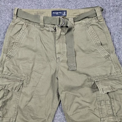 Pantalones cargo Abercrombie & Fitch para hombre 30x30 verde calce suelto militar holgado ejército Foto 1 de 4