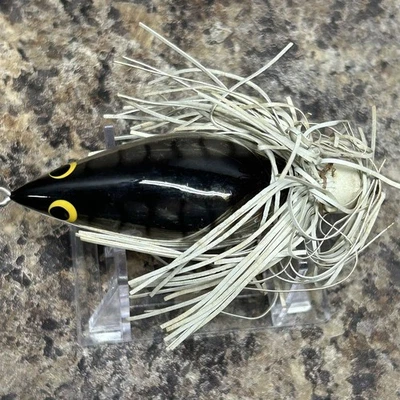 Señuelo de madera vintage BAGLEY’S Grass Rat” PLATA FLASH CON RAYAS DE TIGRE COLOR TOBA Foto 1 de 4