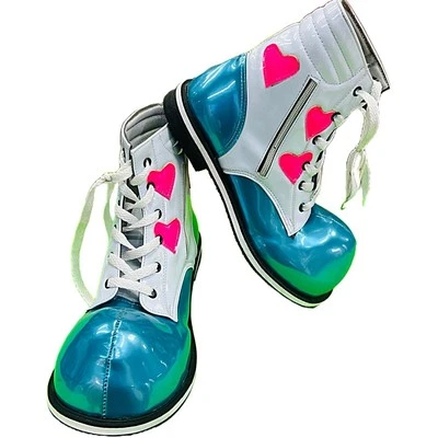 Mexican Professional Pink Hearts Clown Shoes Zapato Para Payaso Made In Mexico - image 1 of 2
