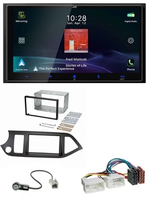JVC USB Bluetooth 2DIN DAB MP3 Autoradio für Kia Picanto ab 11 Start-Stop - Bild 1 von 4