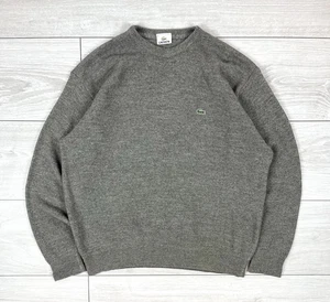 Lacoste Vintage Grey Wool Knitwear Sweater Mens XL Size - Picture 1 of 16