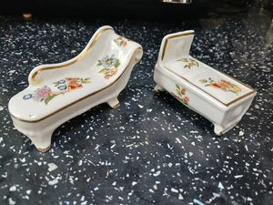 AYNSLEY COTTAGE GARDEN MINIATUREN X 2 - WIEGE & CHAIS LONGUE - Bild 1 von 3