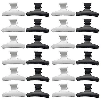 XINGYHENG 24 piezas pinzas de pelo grandes mariposa clip de plástico blanco y negro  Foto 1 de 4