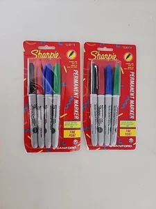 8 x VTG Sharpie Fine Tip Permanant Markers Sanford 30174 1994 2 Packs of 4 NEW - Picture 1 of 2