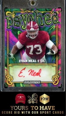 2022 Wild Card Alumination #AP-16 Evan Neal Psyched Wave Auto 2/2 BOOKEND - Image 1 of 2