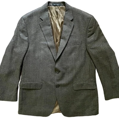 Винтажный RALPH LAUREN 2 кнопки Glen клетку спортивное пальто костюм куртка Blazer мужчин 44 - Изображение 1 из 4