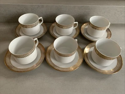 Winterling Marktleuthen Bavaria Goldrand Kaffeetassen mit Unterteller 6x - Bild 1 von 4