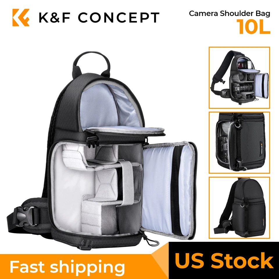 K&F Concept 10L Camera Sling Bag Crossbody Waterproof Camera Shoulder Backpack - Image 1 of 4