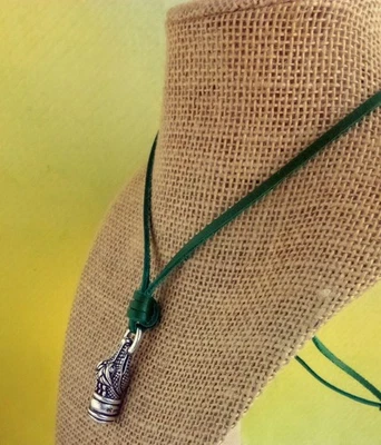 COLLAR DE CUERO COLGANTE CABEZA DE COCODRILO PLATA ESTERLINA CORDÓN GUIJARROS BARRY KIESELSTEIN Foto 1 de 4