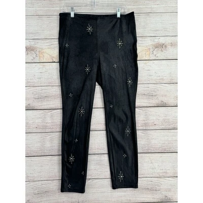 Pantalones para mujer Free People de cuero sintético con tachuelas talla 29 negros Foto 1 de 4