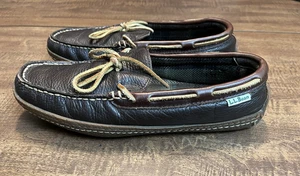 LL Bean Handgenähte Hausschuhe Schuhe Herren 8M Flanell gefüttert Braun Leder 212164 - Bild 1 von 14