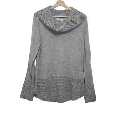 Calvin Klein 中号懒人圆领混合针织迷你袖毛衣 — 第 1/4 张图片