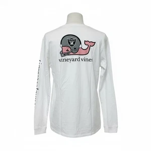 Vineyard Vines LA Raiders Whale Graphic T-Shirt Mens Size S White Long Sleeve - Picture 1 of 10