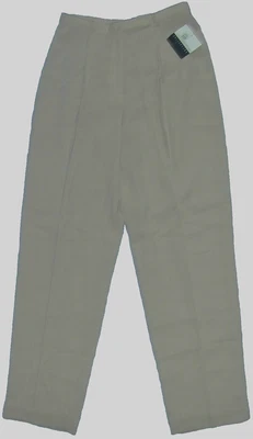 NUEVO CON ETIQUETAS Mujeres LIZ CLAIBORNE Talla 8 Beige POLIÉSTER PANTALONES DE VESTIR 28x31 Plisados EN LA CINTURA Foto 1 de 4