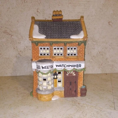 Винтажный 1988 Dept 56 «GEO WEETON WATCHMAKER» фарфора Dickens' Village серии - Изображение 1 из 4
