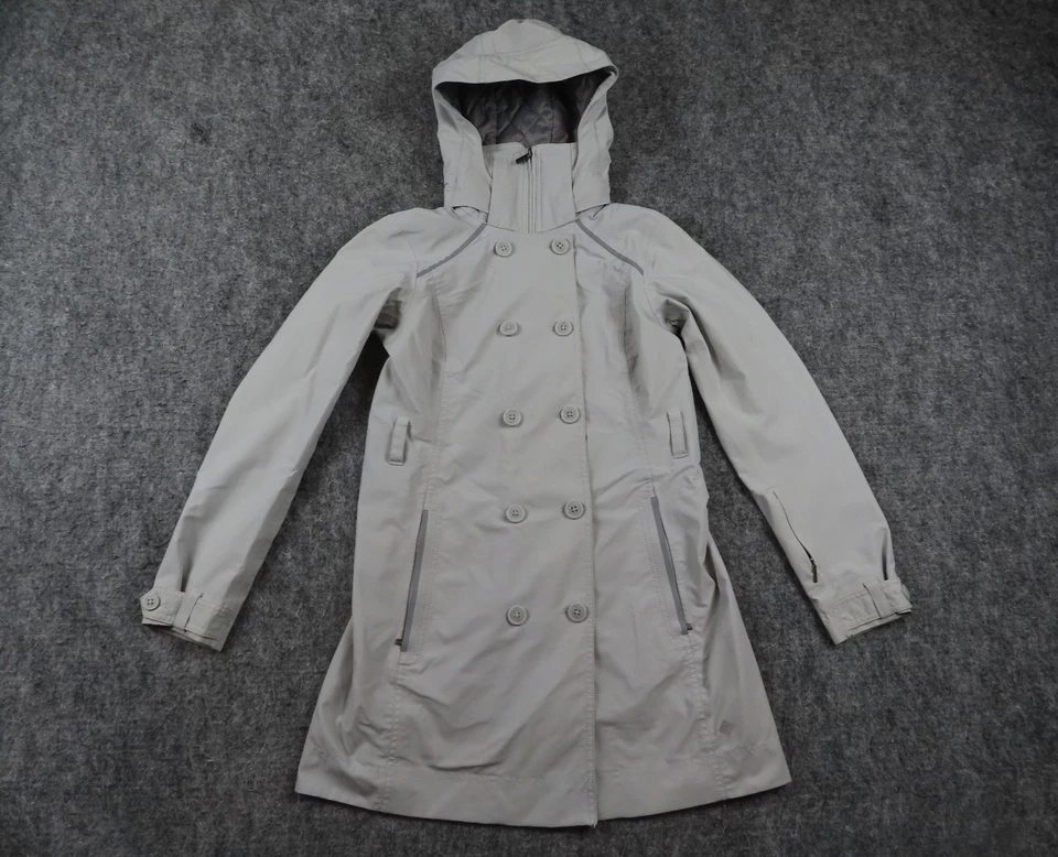 Chaqueta Columbia para mujer pequeña blanca Zenith Omni Heat impermeable lluvia gabardina Foto 1 de 4