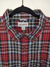 Men's Carhartt Button Up Shirt XL Multi Color Relaxed Fit Cotton 