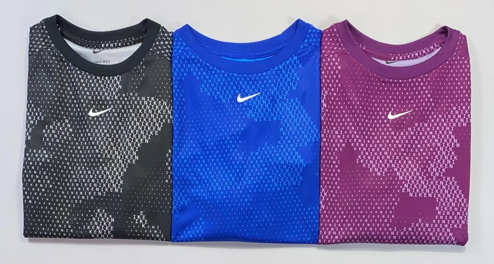 Boy's Nike Youth FN8694 Dri-Fit Short Sleeve All Over Print Polyester Shirt NEW - Image 1 of 1