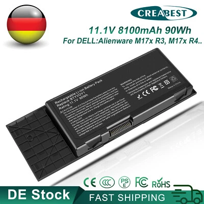 8100mAh 7XC9N BTYVOY1 C0C5M 5WP5W 318-0397 Akku Für DELL Alienware M17x R3 R4 - Bild 1 von 4