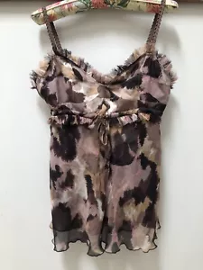 Diane Von Furstenberg Women's sexy silk camisole corset cinched top size 6 Med - Picture 1 of 3