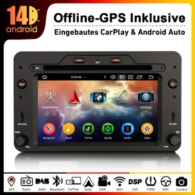 4+64G DAB+Android 14 CD Autoradio GPS Für Alfa Romeo Spider 159 Sportwagon Brera - Bild 1 von 4