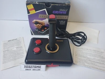 Vintage Advanced Gravis Black Joystick Controller Analog IBM PC Gaming W/ Box - Image 1 of 4