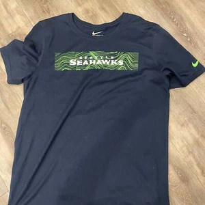 Seattle Seahawks Nike Navy Athletic Tee Youth Sz Large - Picture 1 of 2