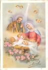CPA Fantaisie - Joyeux Nol - L'Enfant Jsus sur sa couche, Joseph et Marie
