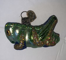 OWC Old World Christmas Blown Glass Lucky Cricket 2â lucky green chirper