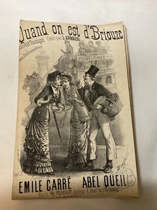 Antike Französische Oper um 1800 illustrierte Noten Quand on est d’Briouze - Bild 1 von 2