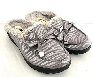 NEW Anne Klein AK Sport Silver metallic Zebra Print mules Size 6, Never Worn! - Picture 1 of 7