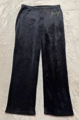 Pijama para dormir de terciopelo negro Juicy Couture para mujer grande Foto 1 de 4